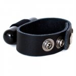Nickel Free Vibrating Leather Cock Ring Sex Toy
